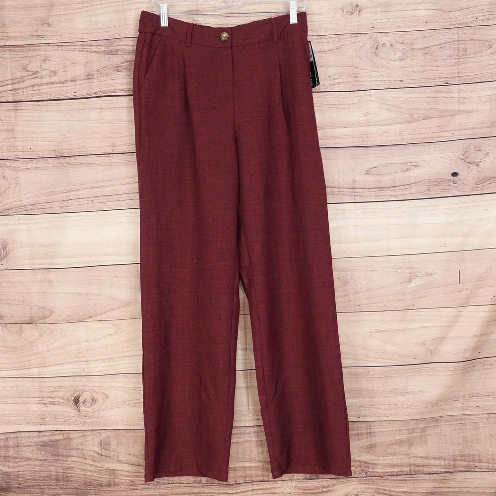 New! Soho Apparel Ltd. Pants‎ Womens 6 Red Wide Leg Twill Pull On Lined 30x30